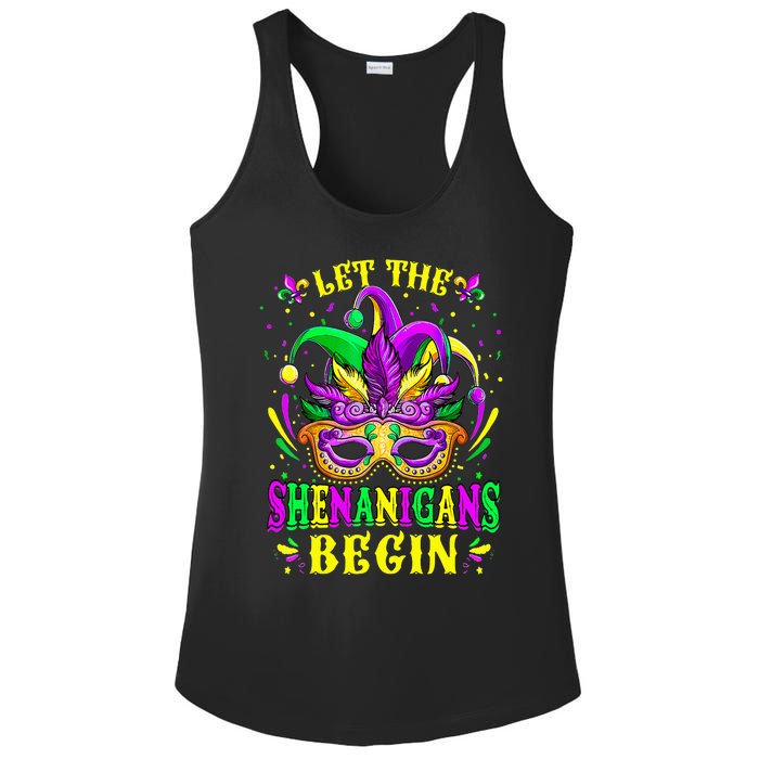 Let The Shenanigans Begin Mardi Gras Ladies PosiCharge Competitor Racerback Tank