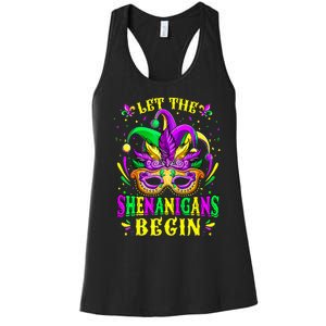 Let The Shenanigans Begin Mardi Gras Women's Racerback Tank