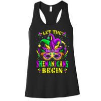 Let The Shenanigans Begin Mardi Gras Women's Racerback Tank