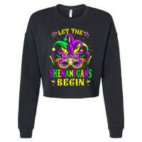 Let The Shenanigans Begin Mardi Gras Cropped Pullover Crew