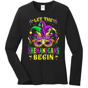 Let The Shenanigans Begin Mardi Gras Ladies Long Sleeve Shirt