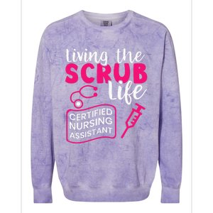 Living The Scrubs Life Certified Nursing Assistant CNA Colorblast Crewneck Sweatshirt