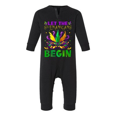 Let The Shenanigans Begin Mardi Gras Infant Fleece One Piece