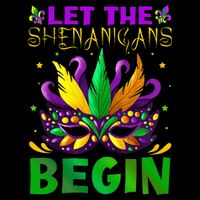 Let The Shenanigans Begin Mardi Gras 7-Panel Snapback Hat