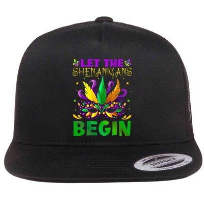 Let The Shenanigans Begin Mardi Gras Flatbill Hat