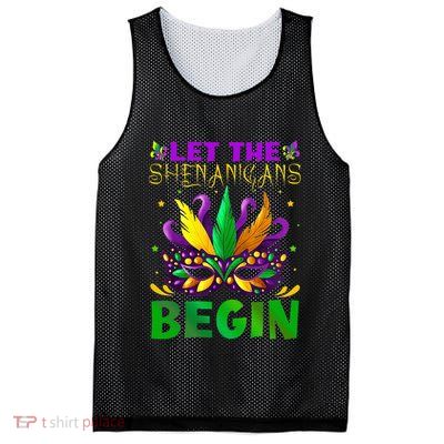 Let The Shenanigans Begin Mardi Gras Mesh Reversible Basketball Jersey Tank