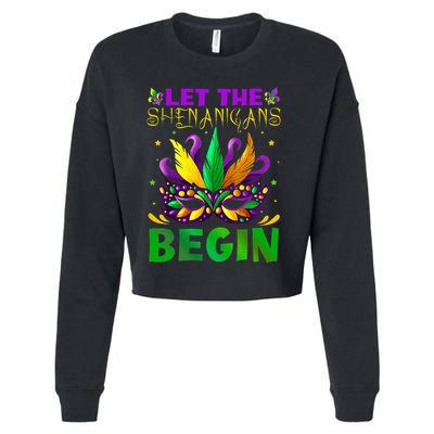 Let The Shenanigans Begin Mardi Gras Cropped Pullover Crew