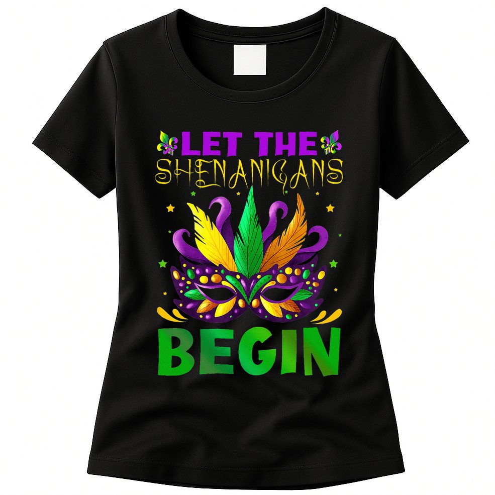 Let The Shenanigans Begin Mardi Gras Womens T-Shirt