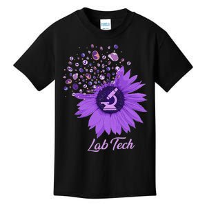 Lab Tech Sunflower Med Tech Funny Medical Technician Lab Kids T-Shirt