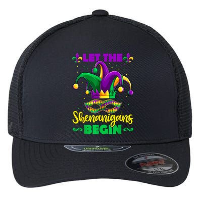 Let The Shenanigans Begin Mardi Gras Gift Meaningful Gift Flexfit Unipanel Trucker Cap