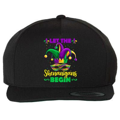 Let The Shenanigans Begin Mardi Gras Gift Meaningful Gift Wool Snapback Cap