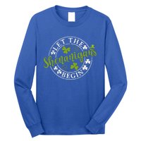 Let The Shenanigans Begin Clovers Shamrocks St Patricks Day Long Sleeve Shirt