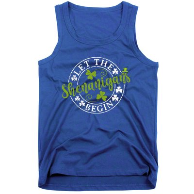 Let The Shenanigans Begin Clovers Shamrocks St Patricks Day Tank Top