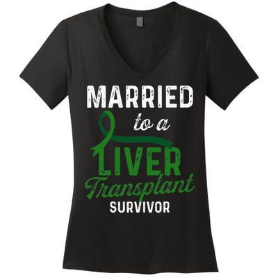 Liver Transplant Survivor Married Organ Warrior Gifts Women's V-Neck T-Shirt