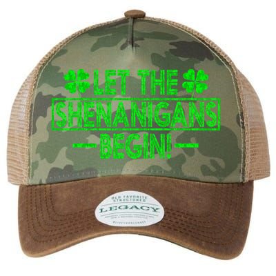 Let The Shenanigans Begin Happy St Patricks Day Shamrock Legacy Tie Dye Trucker Hat
