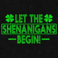 Let The Shenanigans Begin Happy St Patricks Day Shamrock Ladies PosiCharge Tri-Blend Wicking Tank