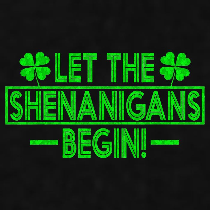 Let The Shenanigans Begin Happy St Patricks Day Shamrock Ladies PosiCharge Tri-Blend Wicking Tank