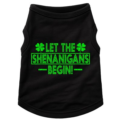 Let The Shenanigans Begin Happy St Patricks Day Shamrock Doggie Tank