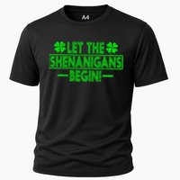 Let The Shenanigans Begin Happy St Patricks Day Shamrock Performance Shirt