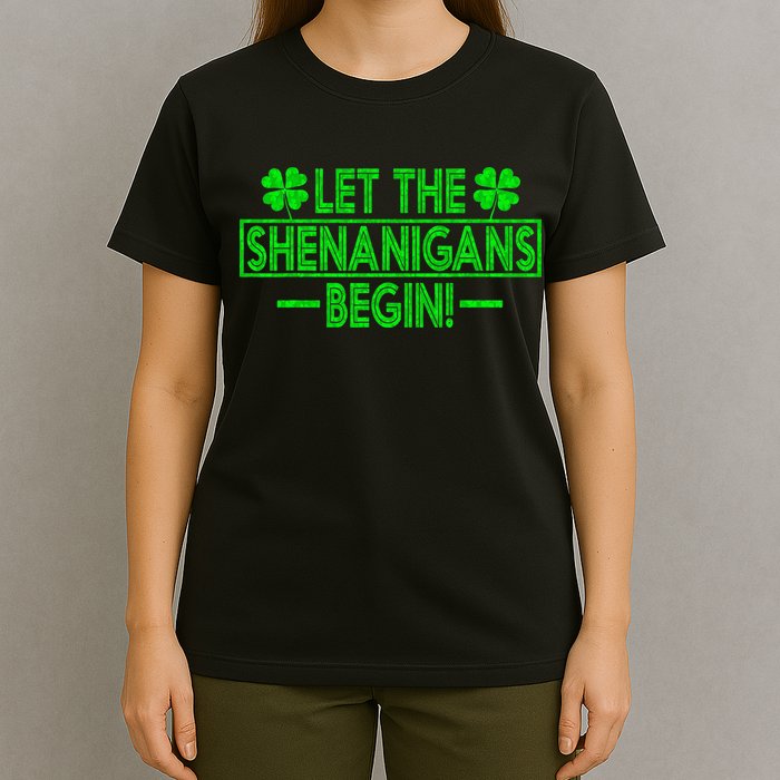 Let The Shenanigans Begin Happy St Patricks Day Shamrock T-Shirt