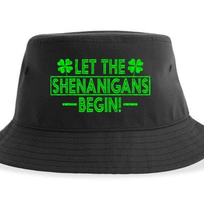 Let The Shenanigans Begin Happy St Patricks Day Shamrock Sustainable Bucket Hat