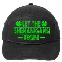 Let The Shenanigans Begin Happy St Patricks Day Shamrock 7-Panel Snapback Hat