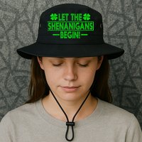 Let The Shenanigans Begin Happy St Patricks Day Shamrock Bucket Hat