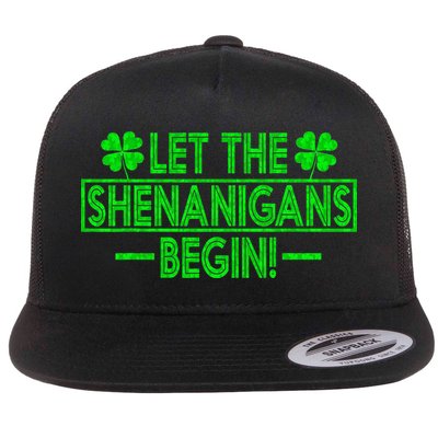 Let The Shenanigans Begin Happy St Patricks Day Shamrock Flatbill Hat