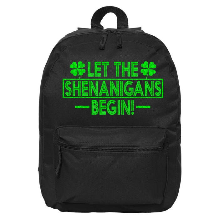 Let The Shenanigans Begin Happy St Patricks Day Shamrock 16 in Basic Backpack