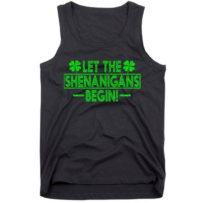 Let The Shenanigans Begin Happy St Patricks Day Shamrock Tank Top