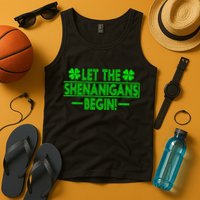 Let The Shenanigans Begin Happy St Patricks Day Shamrock Tank Top