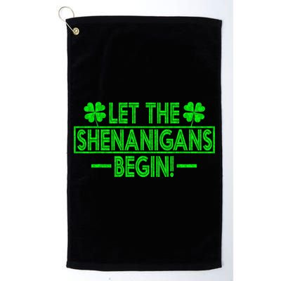 Let The Shenanigans Begin Happy St Patricks Day Shamrock Golf Towel