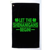 Let The Shenanigans Begin Happy St Patricks Day Shamrock Golf Towel