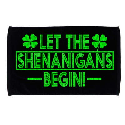 Let The Shenanigans Begin Happy St Patricks Day Shamrock Microfiber Hand Towel