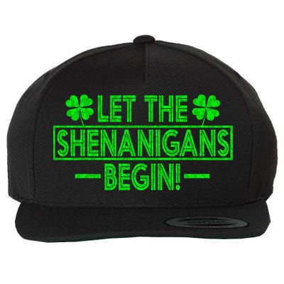 Let The Shenanigans Begin Happy St Patricks Day Shamrock Wool Snapback Cap