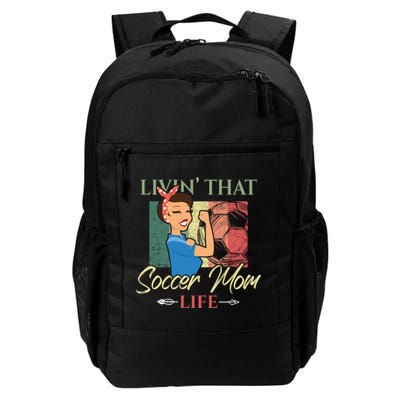 Livin That Soccer Mom Life Living Football Vintage Arrow Cool Gift Backpack