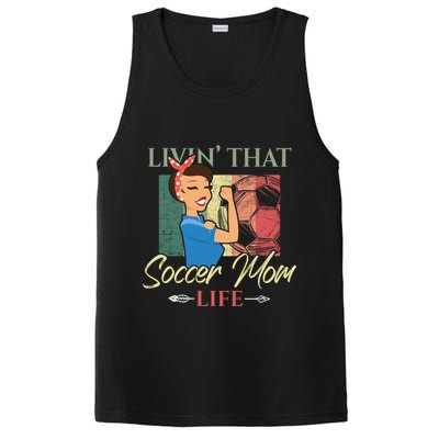 Livin That Soccer Mom Life Living Football Vintage Arrow Cool Gift PosiCharge Competitor Tank