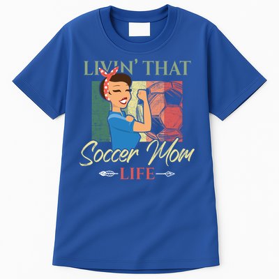 Livin That Soccer Mom Life Living Football Vintage Arrow Cool Gift Tall T-Shirt