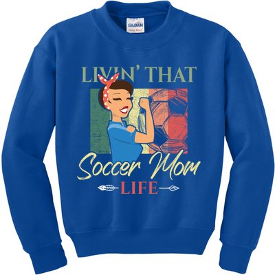 Livin That Soccer Mom Life Living Football Vintage Arrow Cool Gift Kids Sweatshirt