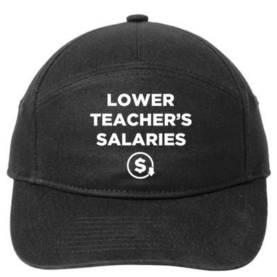 Lower Teacher Salaries Funny Low Pay For Teachers 7-Panel Snapback Hat