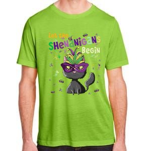 Let The Shenanigans Begin Funny Black Cat Lover Mardi Gras Gift Adult ChromaSoft Performance T-Shirt