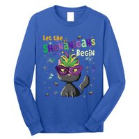 Let The Shenanigans Begin Funny Black Cat Lover Mardi Gras Gift Long Sleeve Shirt