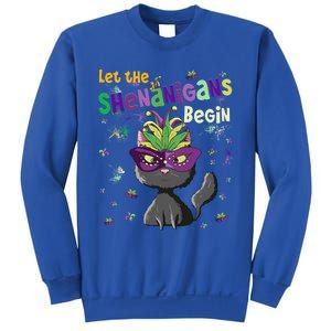 Let The Shenanigans Begin Funny Black Cat Lover Mardi Gras Gift Sweatshirt