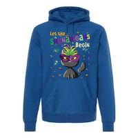 Let The Shenanigans Begin Funny Black Cat Lover Mardi Gras Gift Premium Hoodie