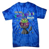 Let The Shenanigans Begin Funny Black Cat Lover Mardi Gras Gift Tie-Dye T-Shirt