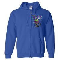 Let The Shenanigans Begin Funny Black Cat Lover Mardi Gras Gift Full Zip Hoodie