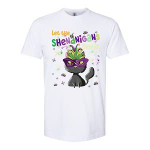 Let The Shenanigans Begin Funny Black Cat Lover Mardi Gras Gift Softstyle CVC T-Shirt