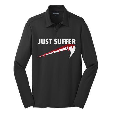 Left To Suffer Just Suffer Art Prints Silk Touch Performance Long Sleeve Polo