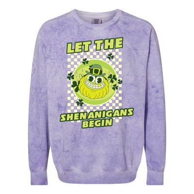 Let The Shenanigans Begin St Patricks Day Outfit Colorblast Crewneck Sweatshirt