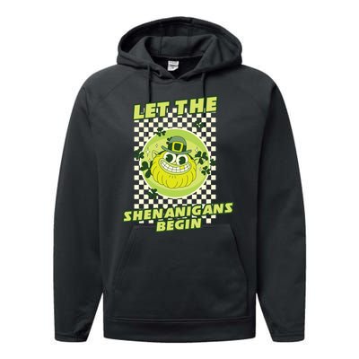 Let The Shenanigans Begin St Patricks Day Outfit Performance Fleece Hoodie